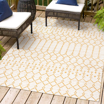 Ourika Moroccan Geometric Textured Weave Indoor/outdoor Area Rug